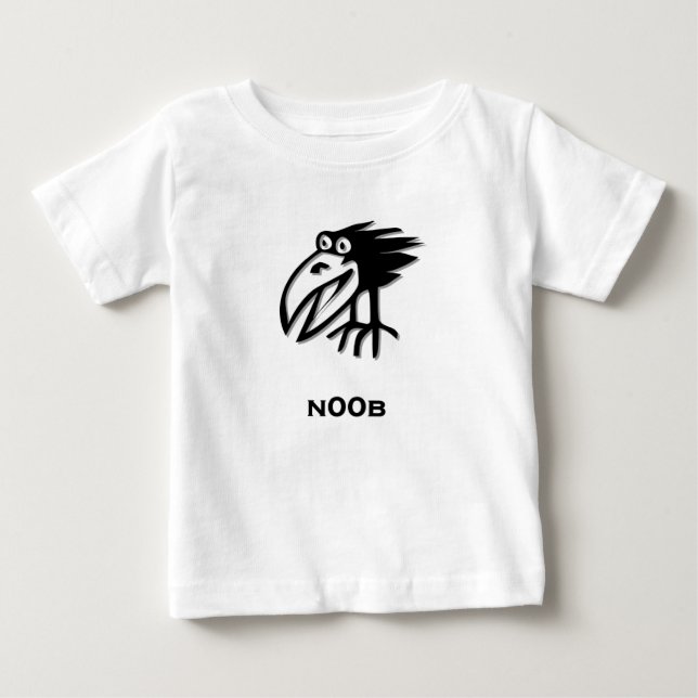 Camiseta Para Bebê Pássaro n00b (Frente)