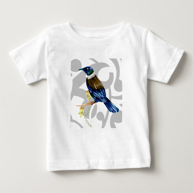 Camiseta Para Bebê Pássaro nativo da Nova Zelândia (Frente)
