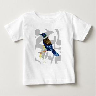 Camiseta Para Bebê Pássaro nativo tui-neozelandês