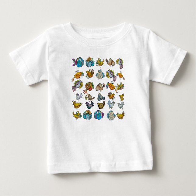Camiseta Para Bebê Pássaro & Passarinhos (Frente)