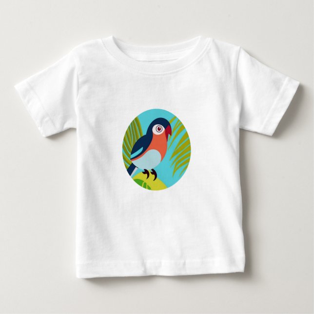Camiseta Para Bebê Pássaro tropical (Frente)