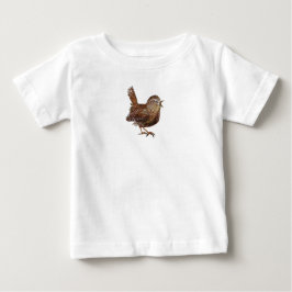 Camiseta Para Bebê Pássaro Wren (Troglodytes Troglodytes)