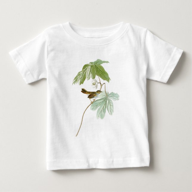 Camiseta Para Bebê Pássaros de John James Audubon do pardal de (Frente)