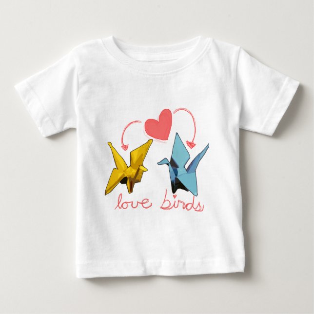 Camiseta Para Bebê pássaros do amor (Frente)