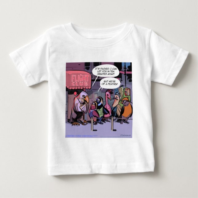 Camiseta Para Bebê Pássaros Engraçados De Uma Pena (Frente)