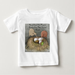 Camiseta Para Bebê Pássaros Kiwi Engraçados Cuidando de sua Fruta