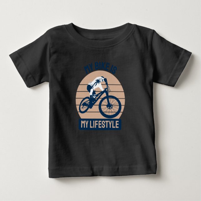 Camiseta Para Bebê Passo Bicicleta - A Minha Bicicleta É O Meu Estilo (Frente)