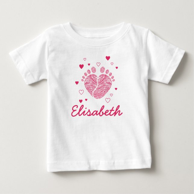 Camiseta Para Bebê Passos de menina (Frente)