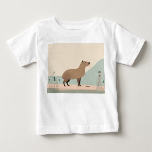 Camiseta Para Bebê Pastel Capybara Baby Tee