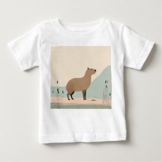 Camiseta Para Bebê Pastel Capybara Baby Tee