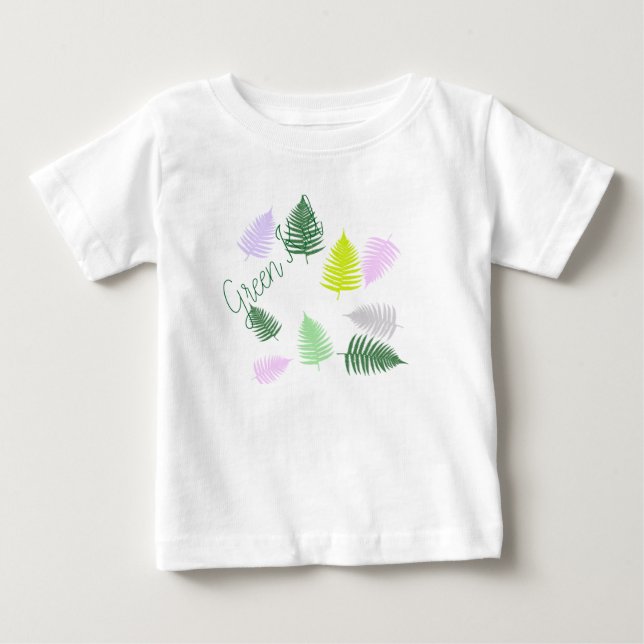 Camiseta Para Bebê Pastel Colors Lucky Fern (Frente)