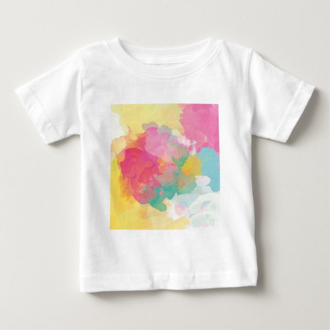 Camiseta Para Bebê Pastel de Aquarelas (Frente)