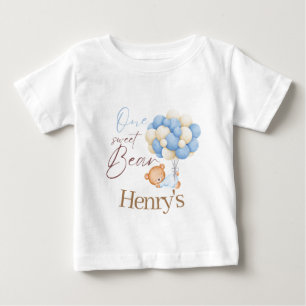 Camiseta Para Bebê Pastel do primeiro aniversario do Woodland Bear Bo