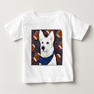 Camiseta Para Bebê Pastor Alemão Branco