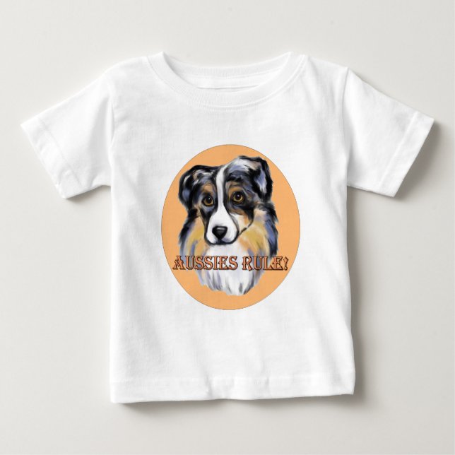 CAMISETA PARA BEBÊ PASTOR AUSTRALIANO (Frente)