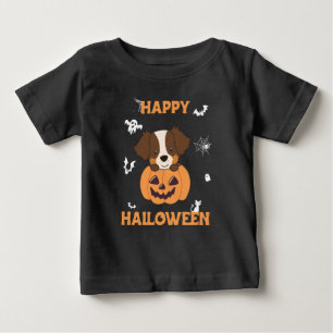Camiseta Para Bebê Pastor Australiano Em Pumpkin Cute Happy