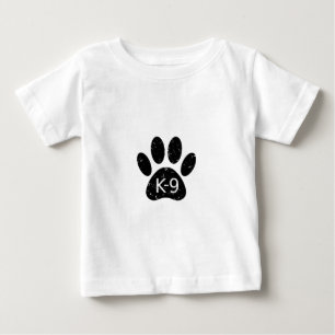 Camiseta Para Bebê Pata de Cachorro Ingrediente de Grunge K-9