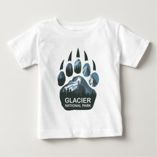 Camiseta Para Bebê Pata do Urso do Parque Nacional Glaciar