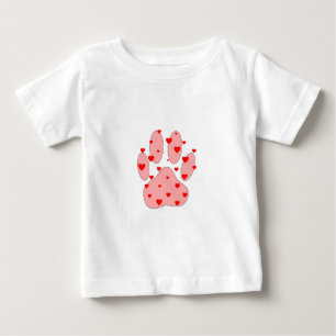 Camiseta Para Bebê Pata Rosa Impressa Com Corações