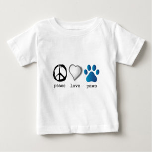 Camiseta Para Bebê Patas retros do amor da paz