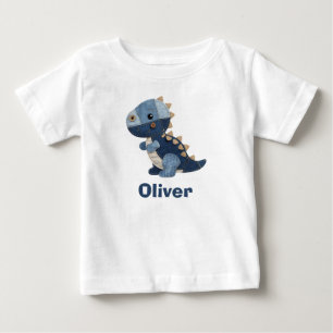 Camiseta Para Bebê Patchwork Denim Baby T-Rex