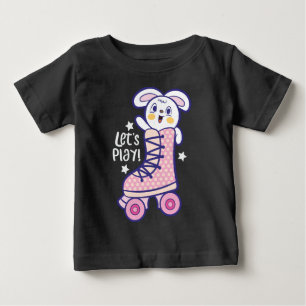 Camiseta Para Bebê Patins de Bunny