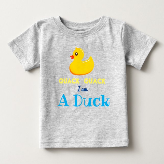 Camiseta Para Bebê Pato amarelo - Quack (Frente)