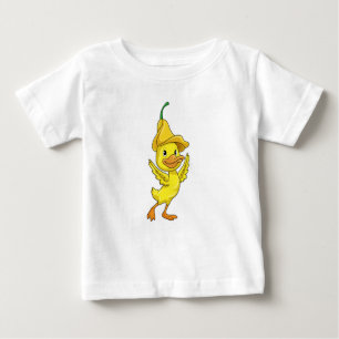 Camiseta Para Bebê Pato com Boné amarelo