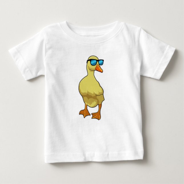 Camiseta Para Bebê Pato com óculos de sol (Frente)