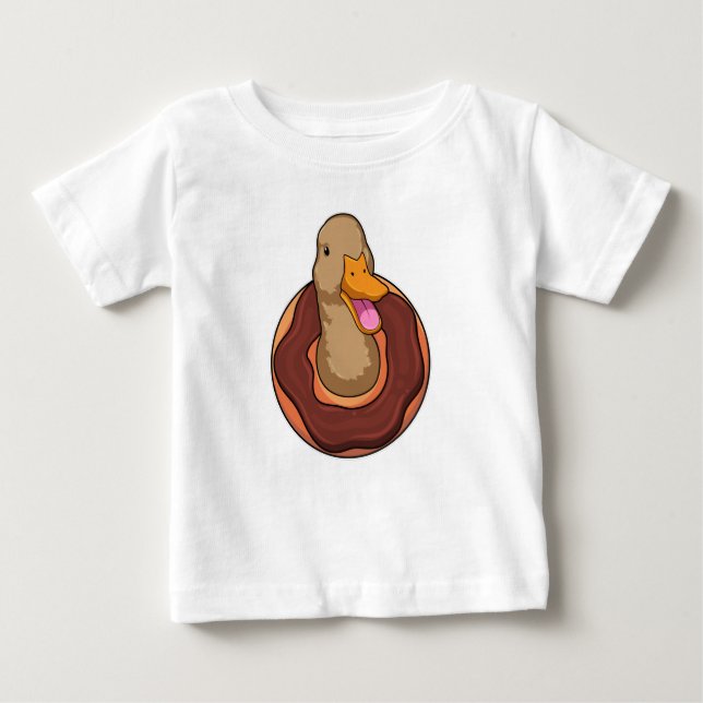 Camiseta Para Bebê Pato com Rosquinha (Frente)