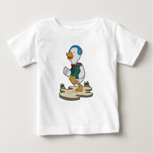 Camiseta Para Bebê Pato como Hiker com mochila
