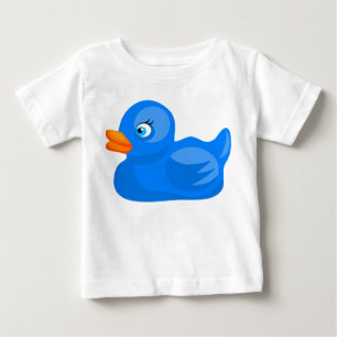 Camiseta Para Bebê Pato de borracha azul