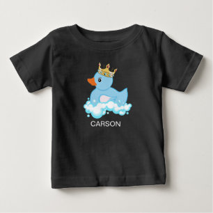 Camiseta Para Bebê Pato de Borracha (Azul) Estampa Vibrante Personali