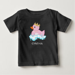 Camiseta Para Bebê Pato de Borracha (Rosa) Estampa Personalizada