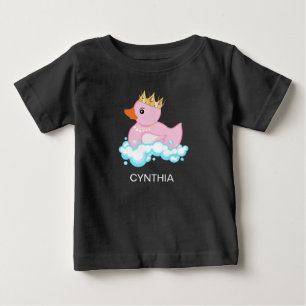 Camiseta Para Bebê Pato de Borracha (Rosa) Estampa Personalizada
