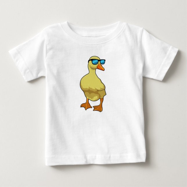Camiseta Para Bebê Pato de Óculos de Sol (Frente)