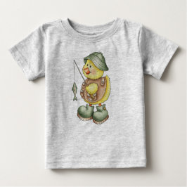 Camiseta Para Bebê Pato de Pesca