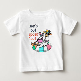 Camiseta Para Bebê Pato de Verão Engraçado com Óculos de Sol