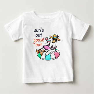 Camiseta Para Bebê Pato de Verão Engraçado com Óculos de Sol