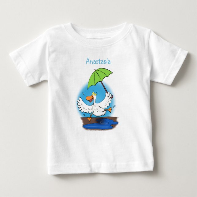 Camiseta Para Bebê Pato engraçado com desenho animado de dança de gua (Frente)