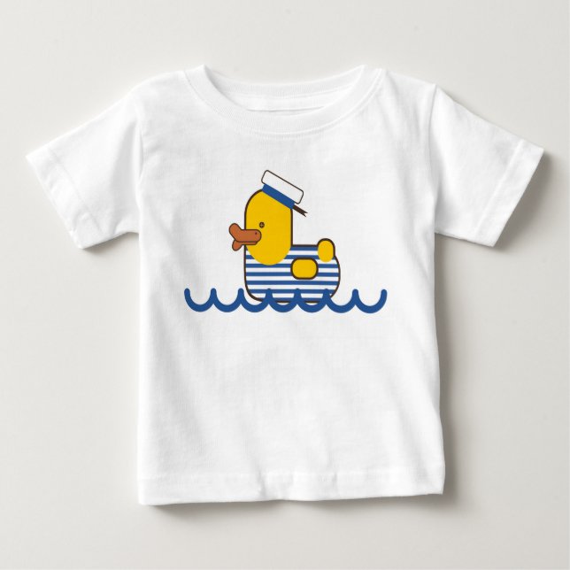 Camiseta Para Bebê Pato marinheiro. (Frente)