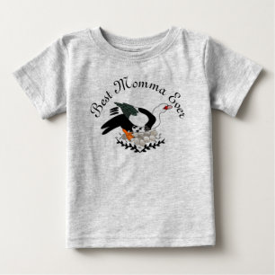 Camiseta Para Bebê Pato Muscovy em um Ninho de Ovos