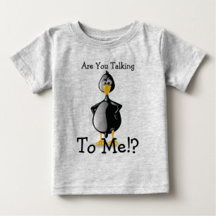 Camiseta Para Bebê Pato preto com o T do bebê da atitude