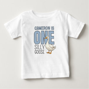 Camiseta Para Bebê Pato Tolo Azul Personalizado Primeiro Aniversário