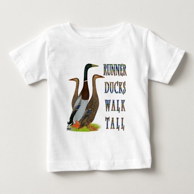 Camiseta Para Bebê Patos Caçadores Caminham Alto (Frente)