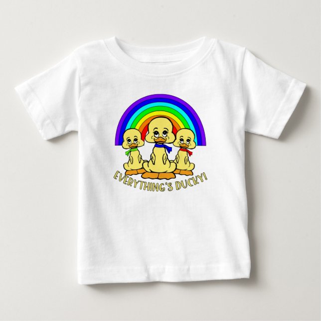 CAMISETA PARA BEBÊ PATOS ENGRAÇADOS RAINBOWCORE  (Frente)
