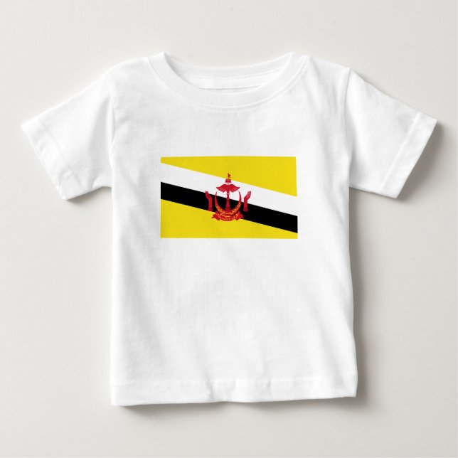 Camiseta Para Bebê Patriotic Brunei Flag (Frente)