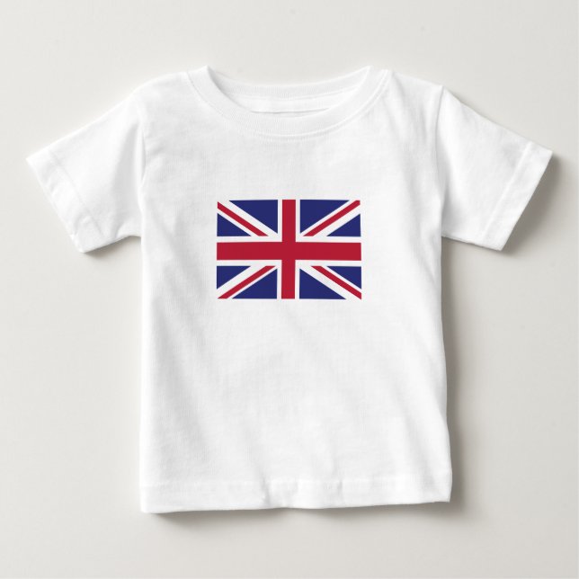 Camiseta Para Bebê Patriotic United Kingdom Flag (Frente)