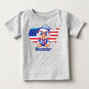 Camiseta Para Bebê Patriótico Adorável