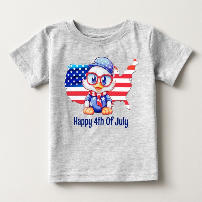 Camiseta Para Bebê Patriótico Adorável (Frente)